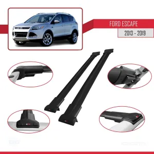 Ford Escape 2013-2019 Arası ile Uyumlu FLY Model Ara Atkı Tavan Barı SİYAH thumb 5