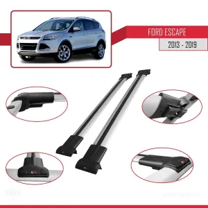 Ford Escape 2013-2019 Arası ile Uyumlu FLY Model Ara Atkı Tavan Barı GRİ thumb 5