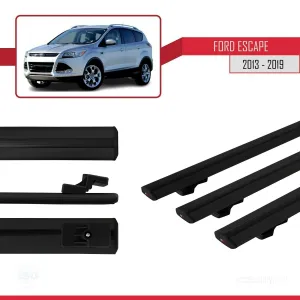 Ford Escape 2013-2019 Arası ile uyumlu Basic Model Ara Atkı Tavan Barı SİYAH 3 ADET thumb 3
