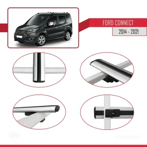 Ford Connect 2014-2021 Arası ile uyumlu Basic Model Ara Atkı Tavan Barı GRİ 3 ADET thumb 4