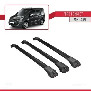 Ford Connect 2014-2021 Arası ile uyumlu ACE-1 Ara Atkı Tavan Barı SİYAH 3 ADET BAR thumb 3