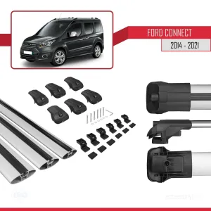 Ford Connect 2014-2021 Arası ile uyumlu ACE-1 Ara Atkı Tavan Barı GRİ 3 ADET BAR thumb 5