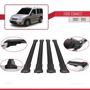 Ford Connect 2002-2013 Arası ile uyumlu FLY Model Ara Atkı Tavan Barı SİYAH 4 ADET BAR thumb 5