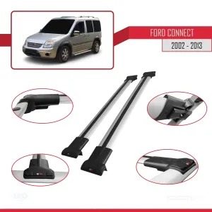 Ford Connect 2002-2013 Arası ile uyumlu FLY Model Ara Atkı Tavan Barı GRİ thumb 5