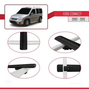 Ford Connect 2002-2013 Arası ile uyumlu Basic Model Ara Atkı Tavan Barı SİYAH 3 ADET thumb 4