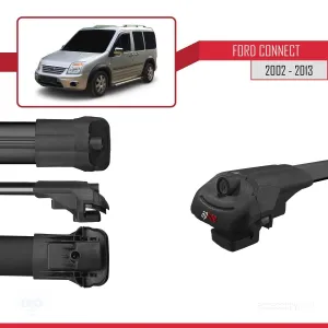 Ford Connect 2002-2013 Arası ile uyumlu ACE-1 Ara Atkı Tavan Barı SİYAH 4 ADET BAR thumb 5