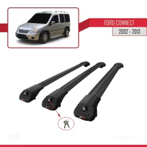 Ford Connect 2002-2013 Arası ile uyumlu ACE-1 Ara Atkı Tavan Barı SİYAH 3 ADET BAR thumb 4