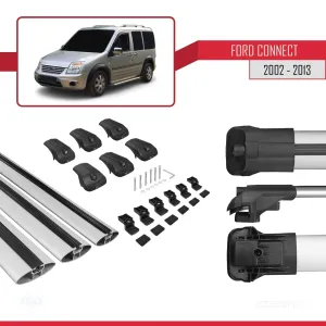 Ford Connect 2002-2013 Arası ile uyumlu ACE-1 Ara Atkı Tavan Barı GRİ 3 ADET BAR thumb 5
