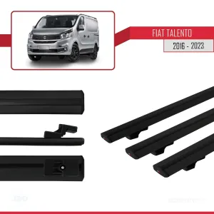 Fiat Talento 2016-2021 Arası ile uyumlu Basic Model Ara Atkı Tavan Barı SİYAH 3 ADET thumb 5