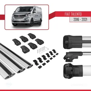 Fiat Talento 2016-2021 Arası ile uyumlu ACE-1 Ara Atkı Tavan Barı GRİ 3 ADET BAR thumb 5