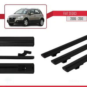 Fiat Sedici 2006-2013 Arası ile uyumlu Basic Model Ara Atkı Tavan Barı SİYAH 3 ADET thumb 3