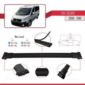 Fiat Scudo 2006-2016 Arası ile uyumlu FLY Model Ara Atkı Tavan Barı SİYAH 4 ADET BAR thumb 4