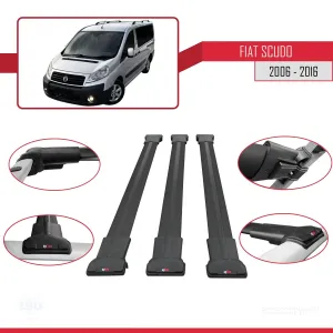 Fiat Scudo 2006-2016 Arası ile uyumlu FLY Model Ara Atkı Tavan Barı SİYAH 3 ADET BAR thumb 5