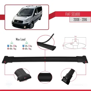 Fiat Scudo 2006-2016 Arası ile uyumlu FLY Model Ara Atkı Tavan Barı SİYAH thumb 4