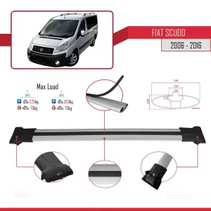 Fiat Scudo 2006-2016 Arası ile uyumlu FLY Model Ara Atkı Tavan Barı GRİ 4 ADET BAR thumb 4