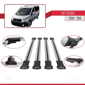 Fiat Scudo 2006-2016 Arası ile uyumlu FLY Model Ara Atkı Tavan Barı GRİ 4 ADET BAR thumb 5