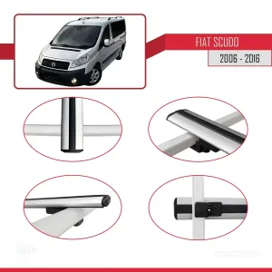 Fiat Scudo 2006-2016 Arası ile uyumlu Basic Model Ara Atkı Tavan Barı GRİ 3 ADET thumb 4