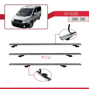 Fiat Scudo 2006-2016 Arası ile uyumlu Basic Model Ara Atkı Tavan Barı GRİ 3 ADET thumb 5