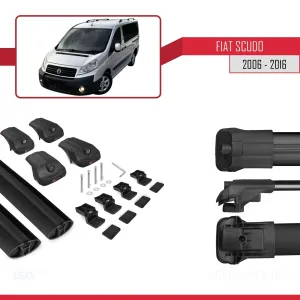 Fiat Scudo 2006-2016 Arası ile uyumlu ACE-1 Ara Atkı Tavan Barı SİYAH thumb 5