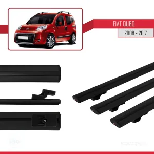 Fiat Qubo 2008-2017 Arası ile uyumlu Basic Model Ara Atkı Tavan Barı SİYAH 3 ADET thumb 3