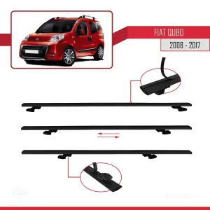 Fiat Qubo 2008-2017 Arası ile uyumlu Basic Model Ara Atkı Tavan Barı SİYAH 3 ADET thumb 5