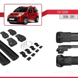 Fiat Qubo 2008-2017 Arası ile uyumlu ACE-1 Ara Atkı Tavan Barı SİYAH thumb 5