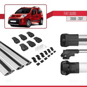 Fiat Qubo 2008-2017 Arası ile uyumlu ACE-1 Ara Atkı Tavan Barı GRİ 3 ADET BAR thumb 5