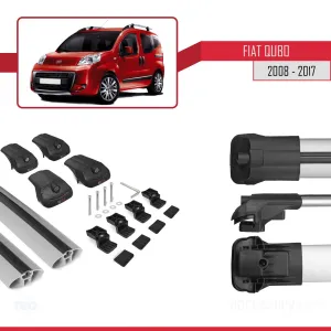 Fiat Qubo 2008-2017 Arası ile uyumlu ACE-1 Ara Atkı Tavan Barı GRİ thumb 5