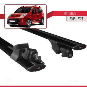 Fiat Qubo 2008 ve Sonrası ile uyumlu HOOK Model Anahtar Kilitli Ara Atkı Tavan Barı SİYAH thumb 5