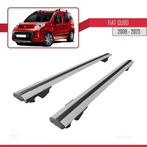 Fiat Qubo 2008 ve Sonrası ile uyumlu HOOK Model Anahtar Kilitli Ara Atkı Tavan Barı GRİ thumb 4
