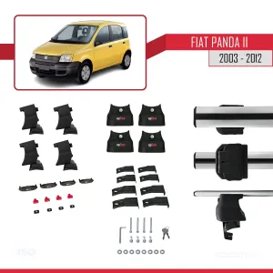 Fiat Panda II (169) 2003-2012 Arası ile uyumlu ACE-4 Ara Atkı Tavan Barı GRİ thumb 4