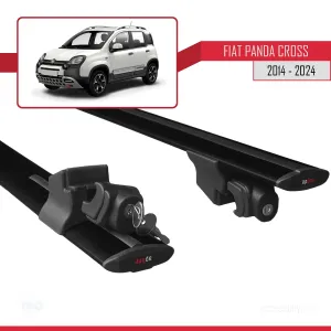 Fiat Panda CROSS 2014 ve Sonrası ile uyumlu HOOK Model Anahtar Kilitli Ara Atkı Tavan Barı SİYAH thumb 5