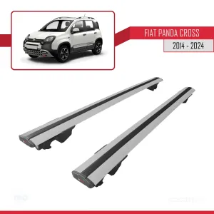 Fiat Panda CROSS 2014 ve Sonrası ile uyumlu HOOK Model Anahtar Kilitli Ara Atkı Tavan Barı GRİ thumb 4