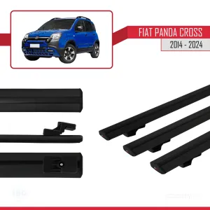 Fiat Panda Cross 2014 ve Sonrası ile uyumlu Basic Model Ara Atkı Tavan Barı SİYAH  3 ADET thumb 3