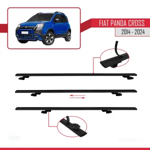 Fiat Panda Cross 2014 ve Sonrası ile uyumlu Basic Model Ara Atkı Tavan Barı SİYAH  3 ADET thumb 5