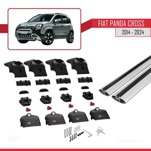 Fiat Panda Cross 2014 ve Sonrası ile uyumlu ACE-2 Ara Atkı Tavan Barı GRİ thumb 5