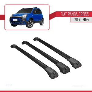 Fiat Panda Cross 2014 ve Sonrası ile uyumlu ACE-1 Ara Atkı Tavan Barı SİYAH 3 ADET BAR thumb 3