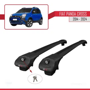 Fiat Panda Cross 2014 ve Sonrası ile uyumlu ACE-1 Ara Atkı Tavan Barı SİYAH thumb 4