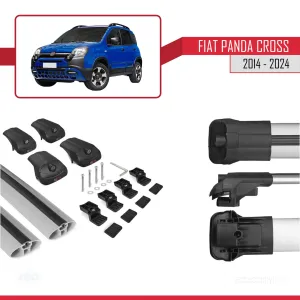 Fiat Panda Cross 2014 ve Sonrası ile uyumlu ACE-1 Ara Atkı Tavan Barı GRİ thumb 5