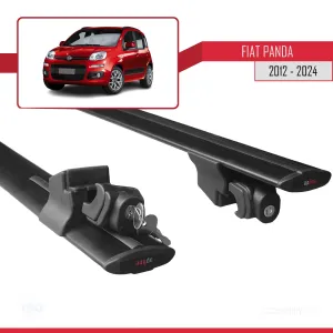 Fiat Panda 2012 ve Sonrası ile uyumlu HOOK Model Anahtar Kilitli Ara Atkı Tavan Barı SİYAH thumb 5