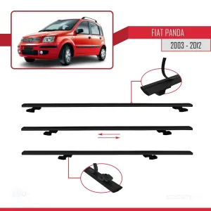 Fiat Panda 2003-2012 Arası ile uyumlu Basic Model Ara Atkı Tavan Barı SİYAH 3 ADET thumb 5