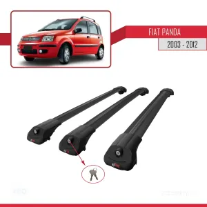 Fiat Panda 2003-2012 Arası ile uyumlu ACE-1 Ara Atkı Tavan Barı SİYAH 3 ADET BAR thumb 4