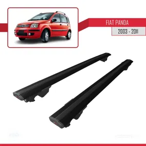 Fiat Panda 2003-2011 Arası ile uyumlu HOOK Model Anahtar Kilitli Ara Atkı Tavan Barı SİYAH thumb 4
