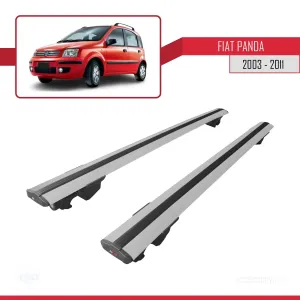 Fiat Panda 2003-2011 Arası ile uyumlu HOOK Model Anahtar Kilitli Ara Atkı Tavan Barı GRİ thumb 4