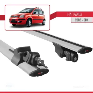 Fiat Panda 2003-2011 Arası ile uyumlu HOOK Model Anahtar Kilitli Ara Atkı Tavan Barı GRİ thumb 5