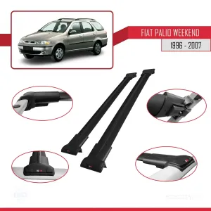 Fiat Palio WEEKEND 1996-2007 Arası ile uyumlu FLY Model Ara Atkı Tavan Barı SİYAH thumb 5