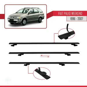 Fiat Palio WEEKEND 1996-2007 Arası ile uyumlu Basic Model Ara Atkı Tavan Barı SİYAH 3 ADET thumb 5