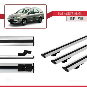 Fiat Palio WEEKEND 1996-2007 Arası ile uyumlu Basic Model Ara Atkı Tavan Barı GRİ 3 ADET thumb 3