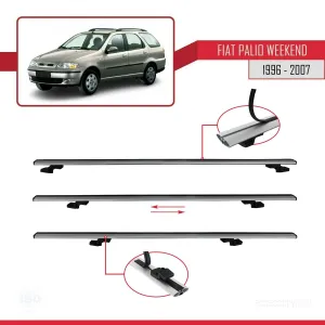 Fiat Palio WEEKEND 1996-2007 Arası ile uyumlu Basic Model Ara Atkı Tavan Barı GRİ 3 ADET thumb 5