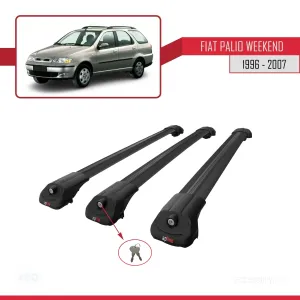Fiat Palio WEEKEND 1996-2007 Arası ile uyumlu ACE-1 Ara Atkı Tavan Barı SİYAH 3 ADET BAR thumb 4